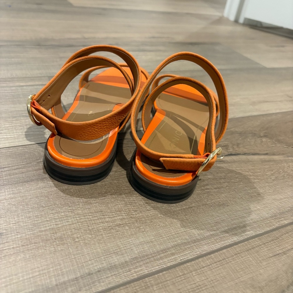 Vionic Anaya Ankle Strap Sandal Marmalade Orange Leather Size 9.5 - Picture 4 of 9